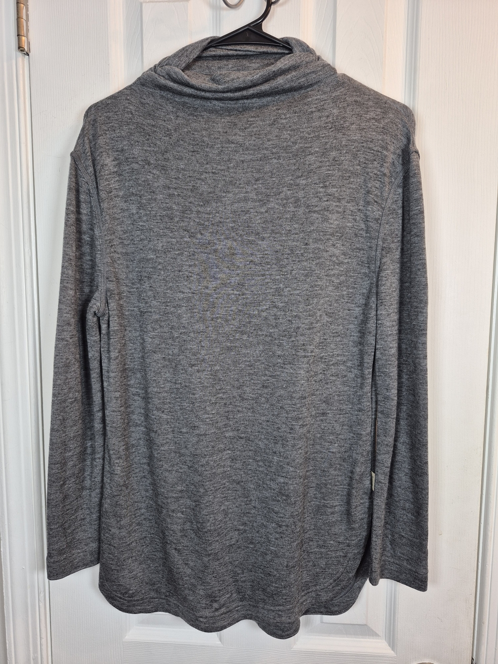 Woolrich Heather Grey Merino Wool Tencel Cowl Neck Tunic Sweater Small